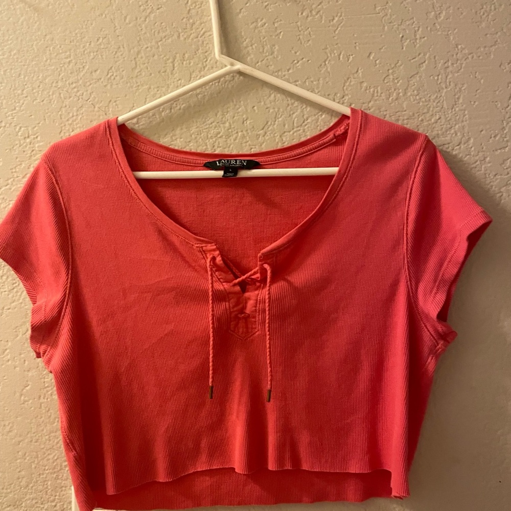 Ralph Lauren Cropped Pink Tank